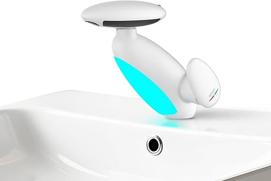 LED Bathroom Faucet with Multicolor Light, 360° Swivel & Pull-Out Spout, 4 Spray Modes, Ceramic Cartridge, 9/16 Inch Connection