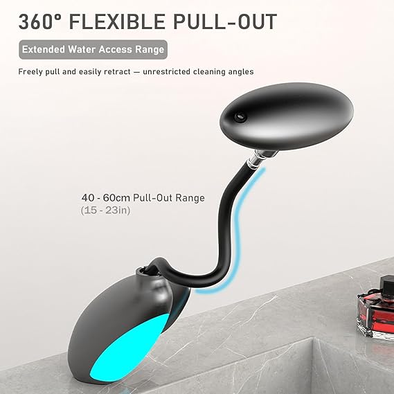 LED Bathroom Faucet with Multicolor Light, 360° Swivel & Pull-Out Spout, 4 Spray Modes, Ceramic Cartridge, 9/16 Inch Connection
