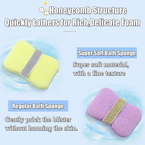 2-Pack Bath Sponge Soap Bag, Exfoliating Soap Bag, Loofah, Exfoliating Bath Sponge