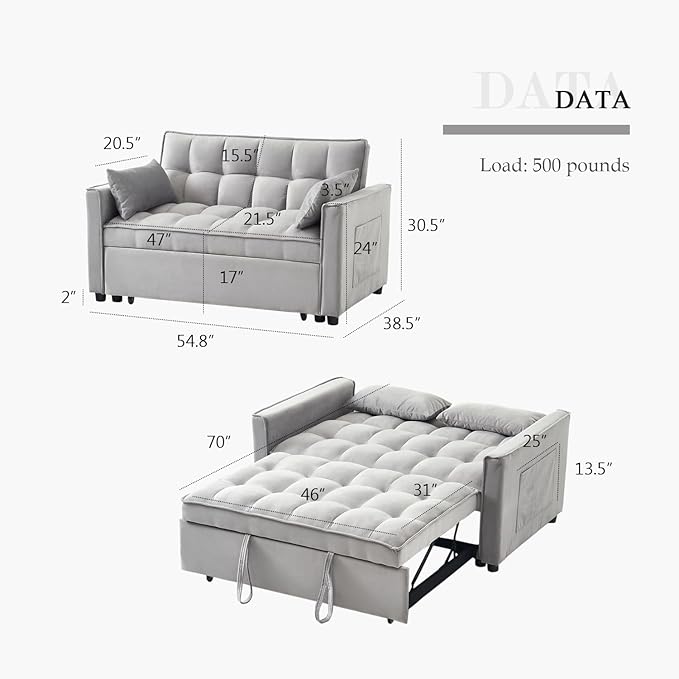 3-in-1 Foldable Sofa Bed