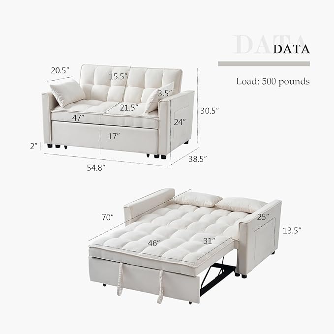 3-in-1 Foldable Sofa Bed