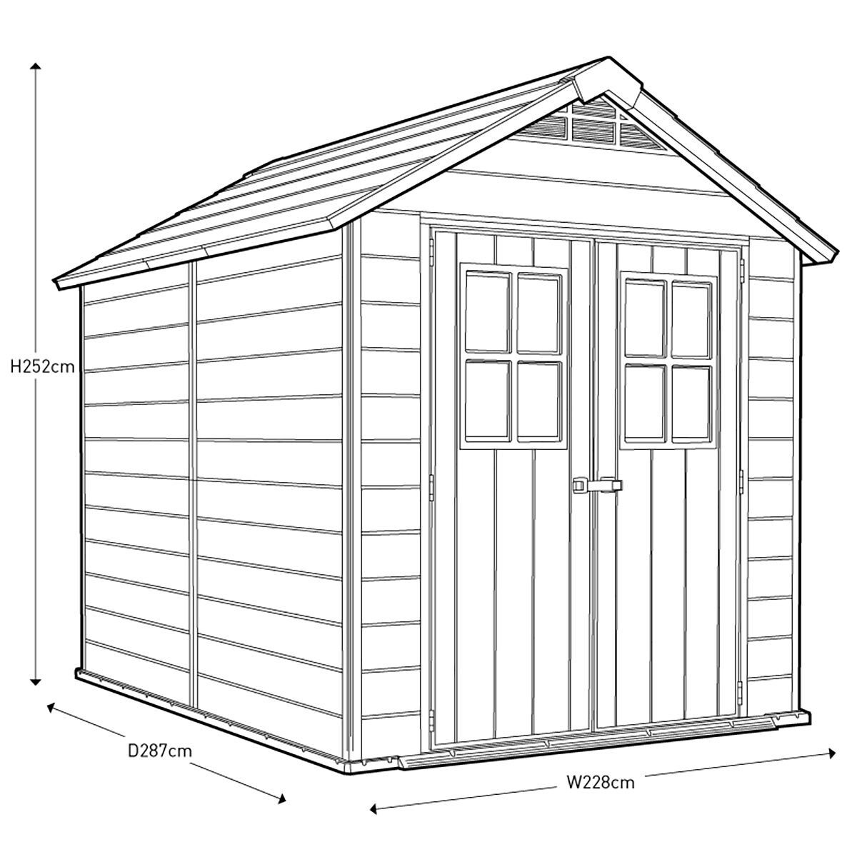 Keter Newton 7ft 6" x 9ft 5" (2.3 x 2.9m) Shed