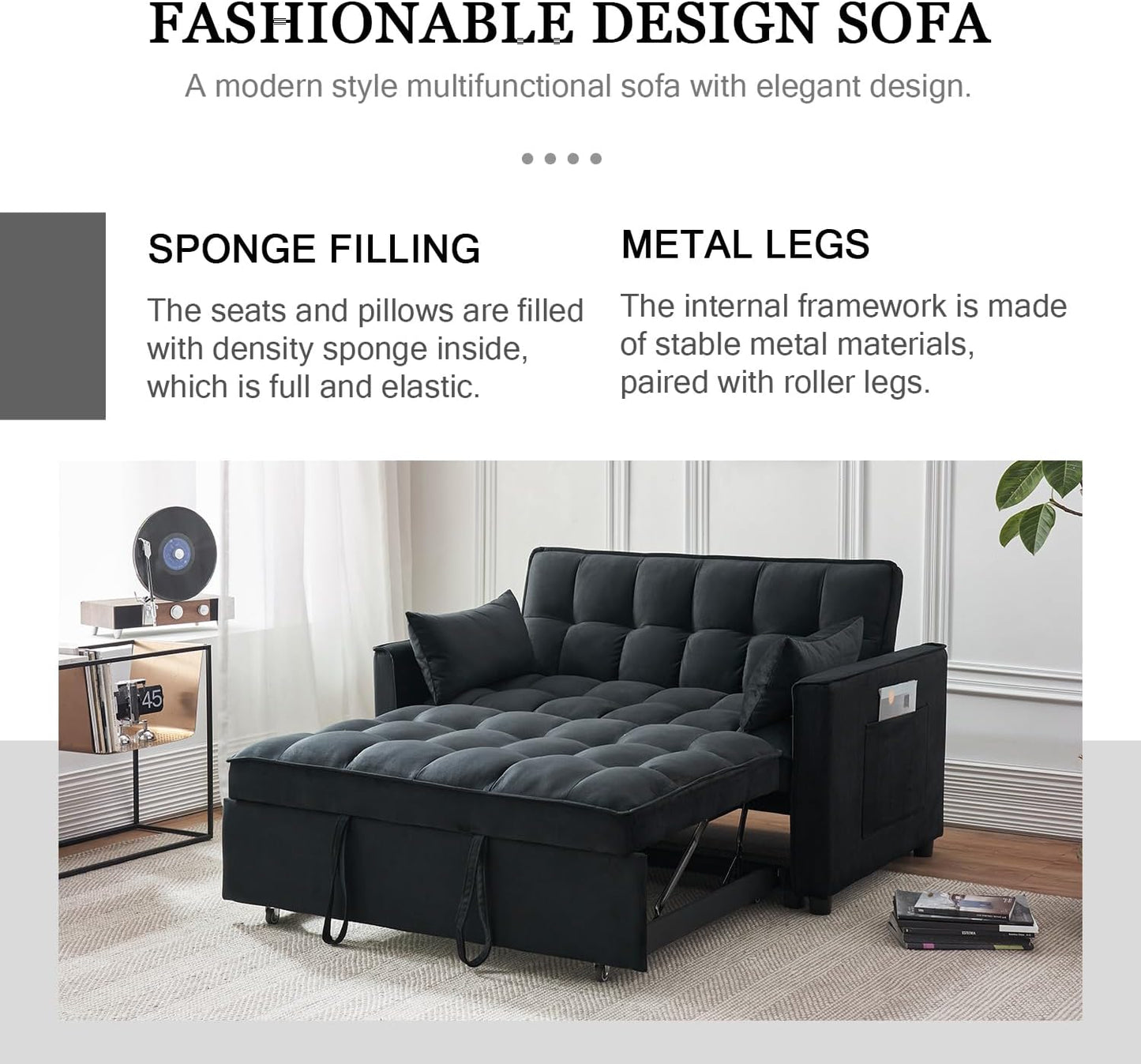 3-in-1 Foldable Sofa Bed