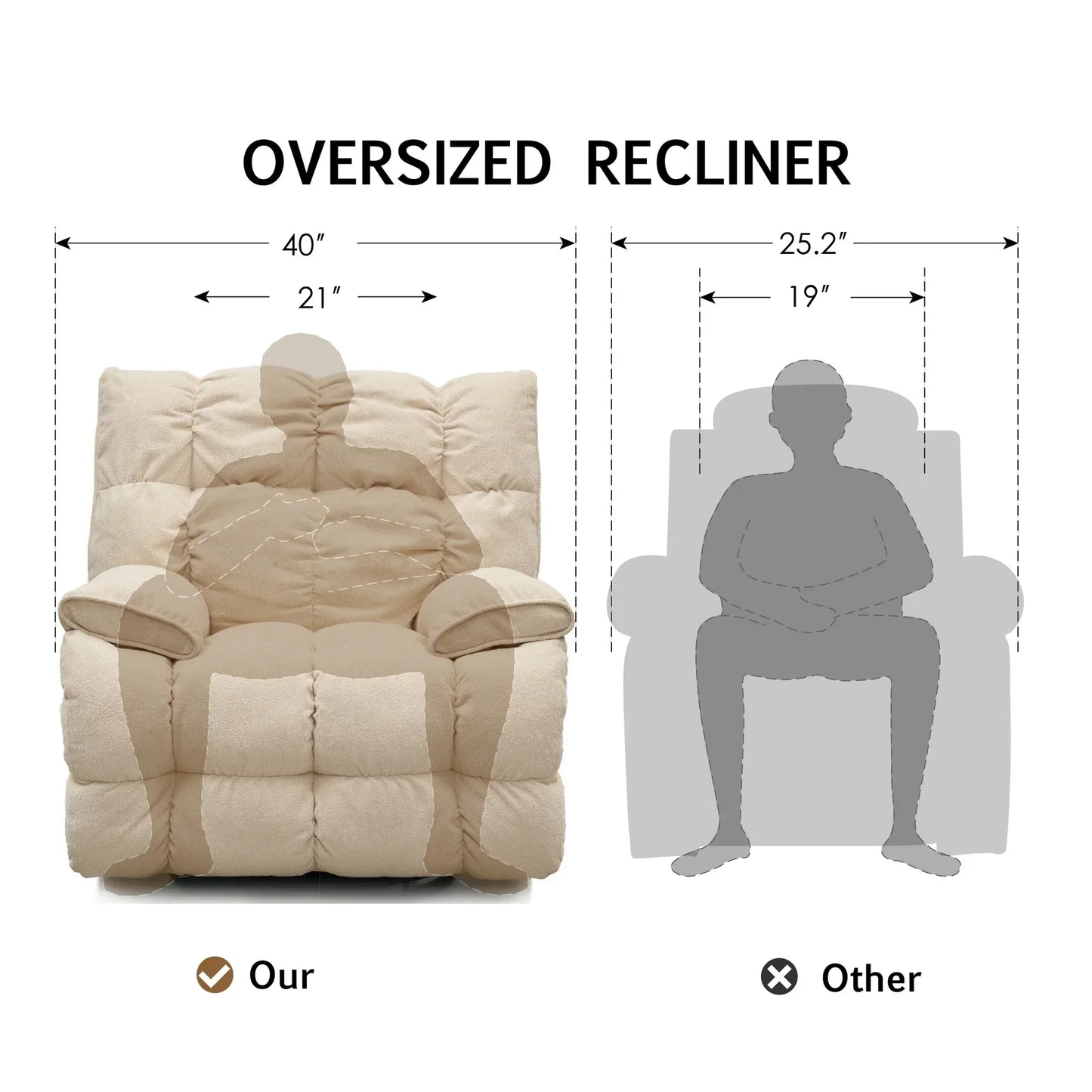 Oversized Rocking Recliner Chair
