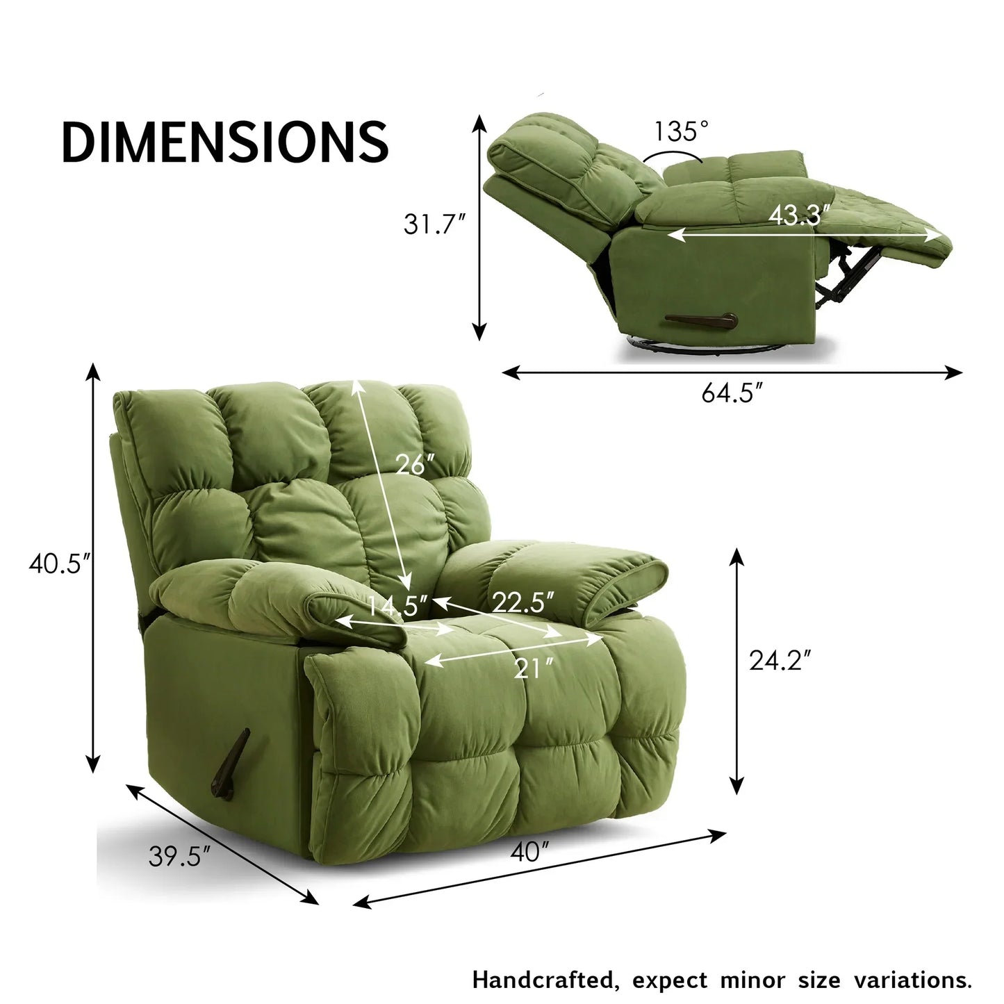 Oversized Rocking Recliner Chair