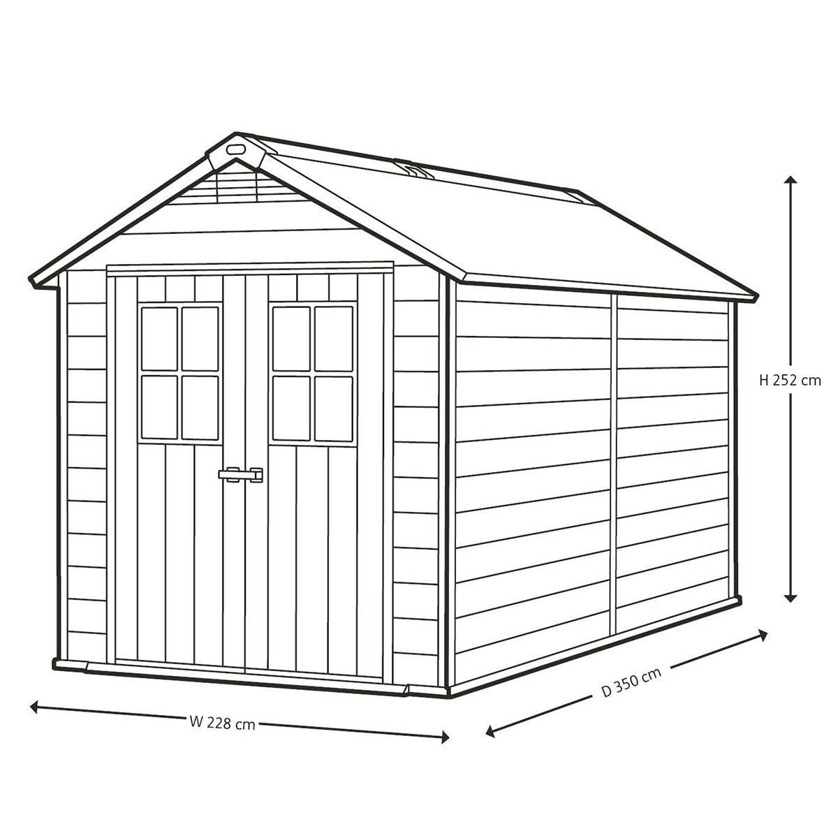 Keter Newton 7ft 6" x 11ft (2.3 x 3.5m) Shed