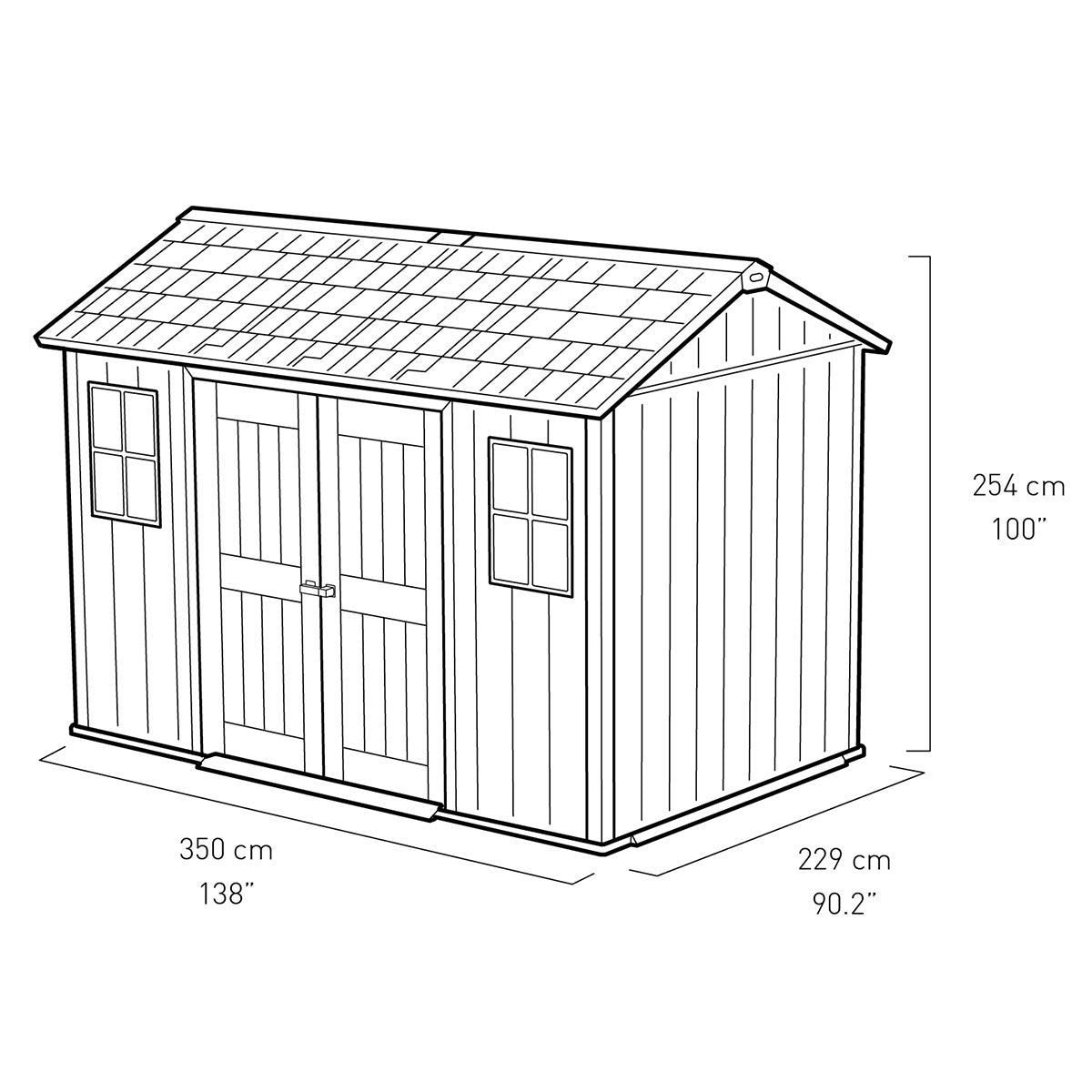 Keter Oakland 11ft x 7ft 6" (3.4 x 2.3m) Side Door Shed